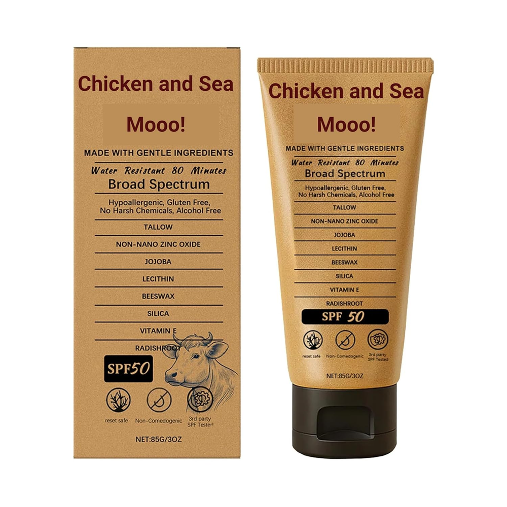 Non-Toxic SPF 50 Mineral Sunscreen with Organic Tallow & Zinc Oxide for Safe Sun Protection