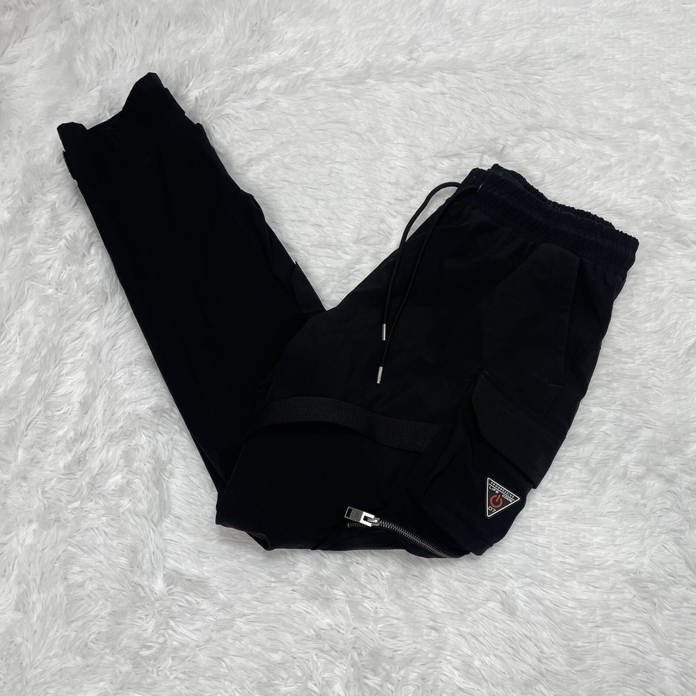 Life Code Progressive Mens Parachute Pants Size XL Black Tactical Joggers Y2K