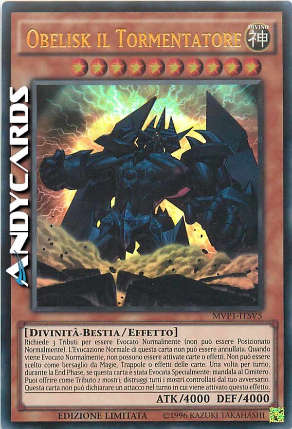 Obelisk The Tormentor Ultra Rare MVP1 ITSV5 Limited Edition