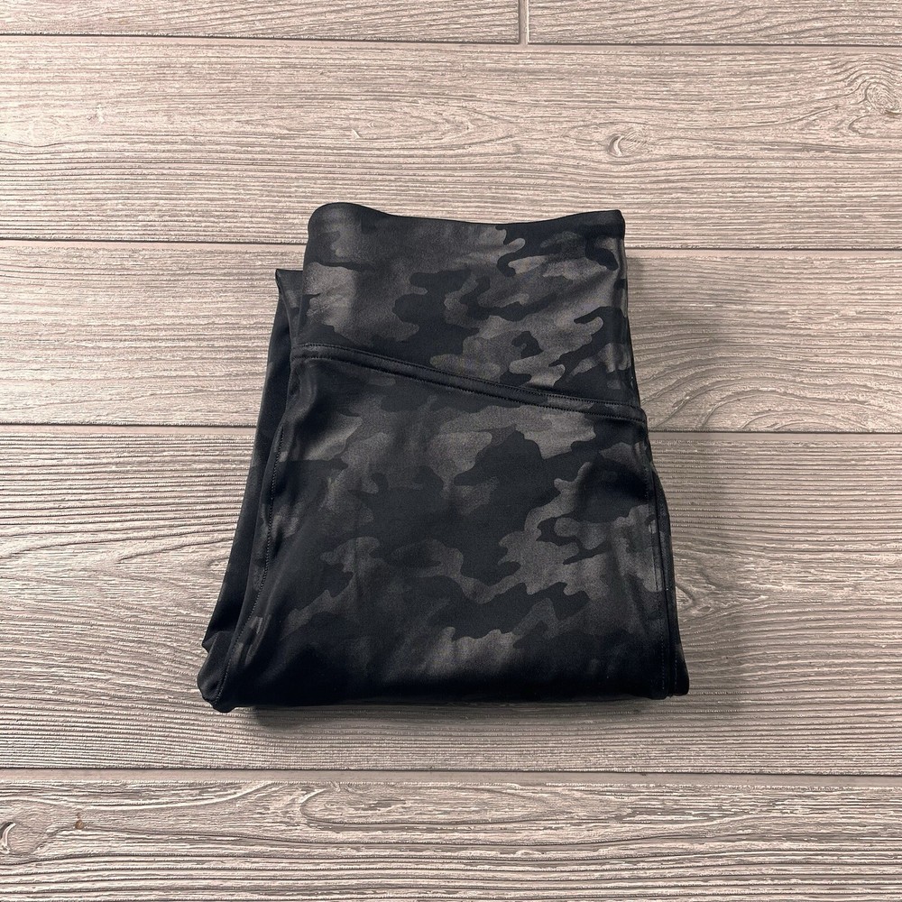 Spanx Black Gray Camo Leggings for Women Size M Medium