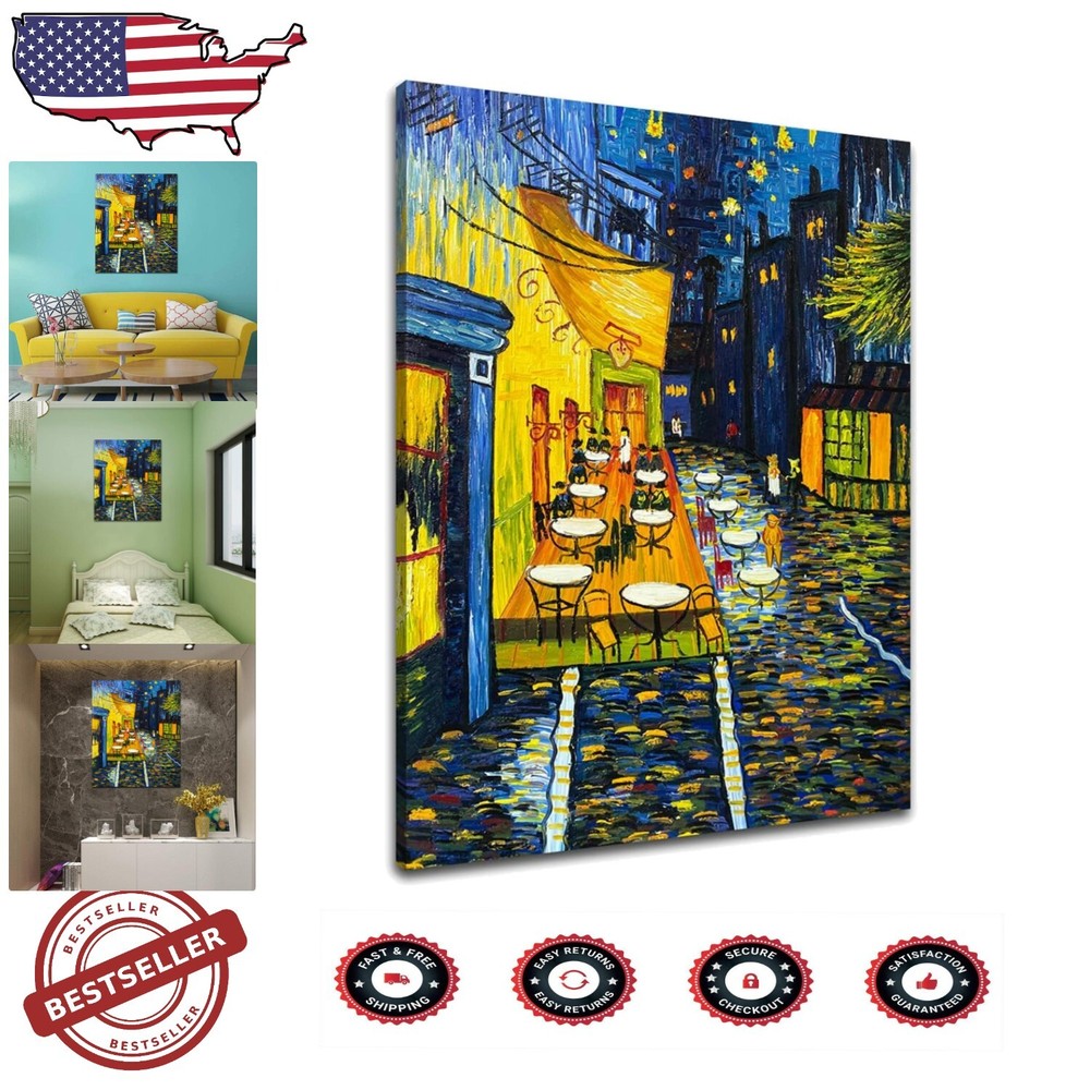 Van Gogh Café Terrace Waterproof Canvas Art Print 24x32