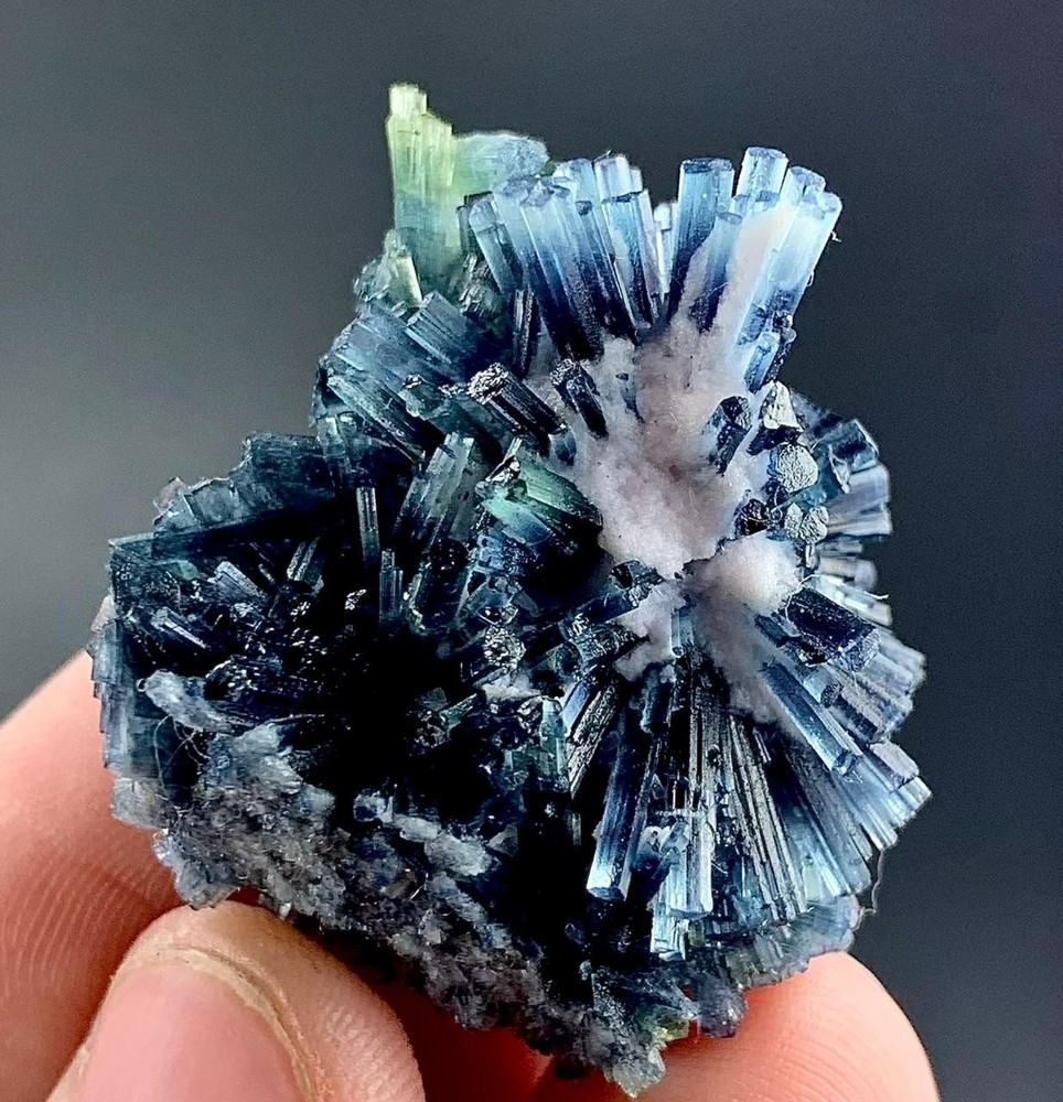 83 Carat Blue Bunch Of Tourmaline Crystal Specimen From Afghanistan