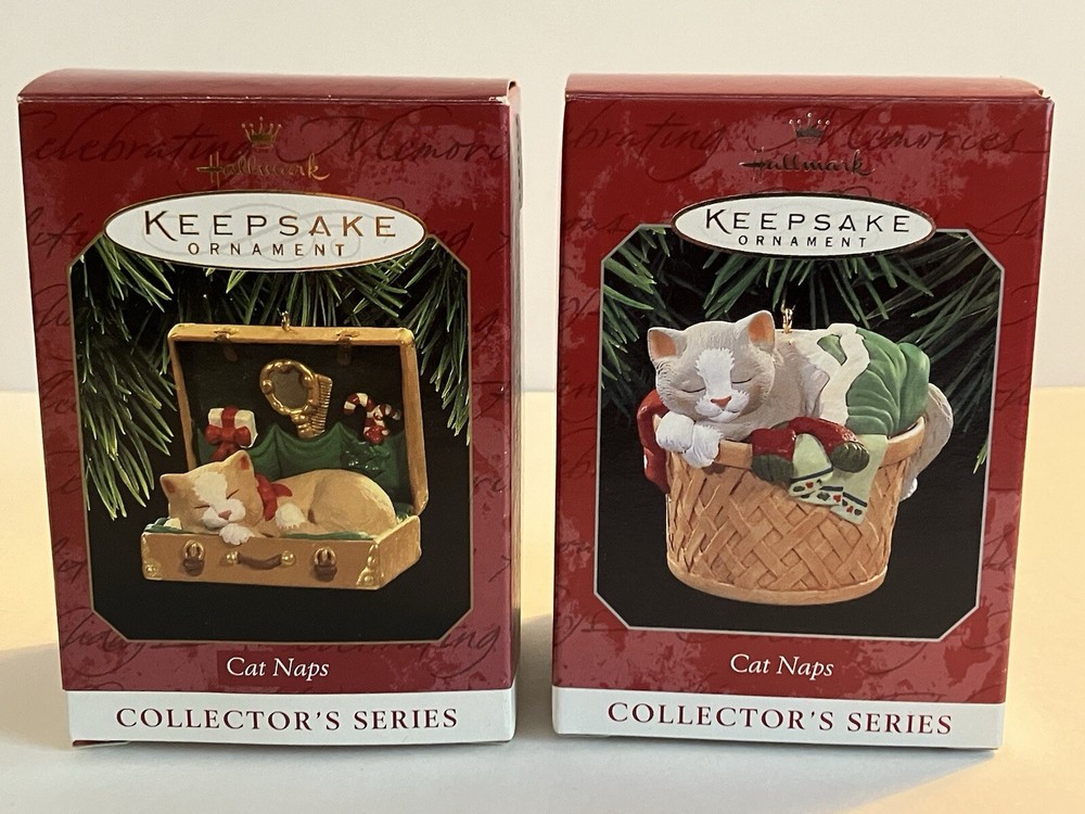 1997-1998 Hallmark Keepsake Cat Naps Christmas Ornament 4th 5th in Series New