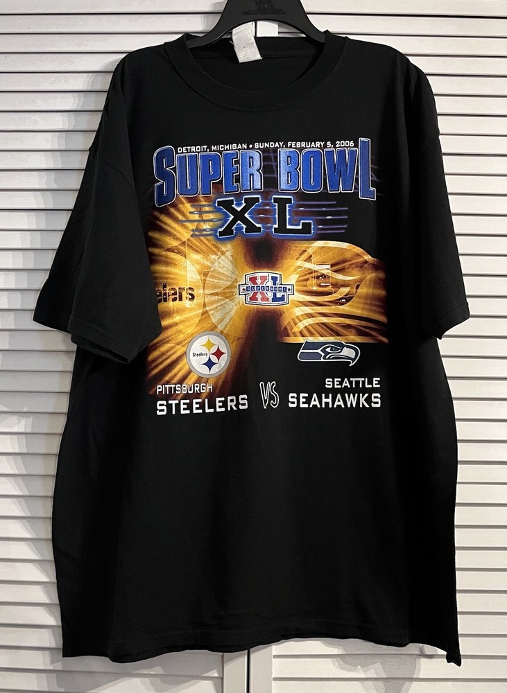 Vintage Steelers Vs Seahawks Super Bowl Xl 2006 T Shirt Size X-Large 40th