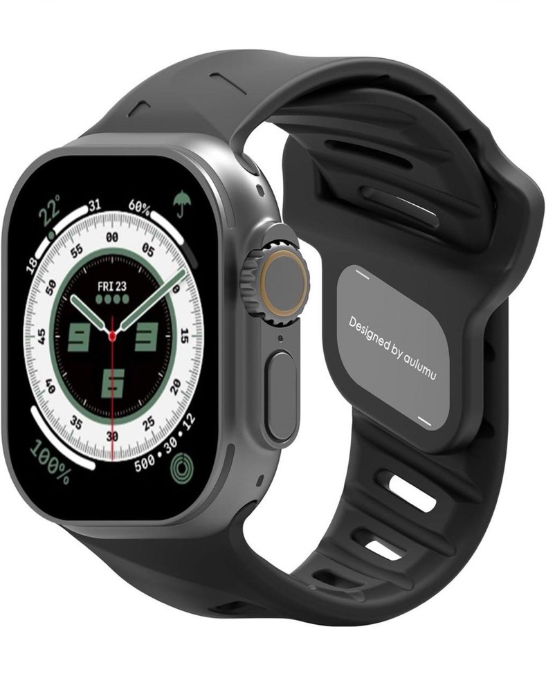amBand Bands Compatible with Apple Watch 9/8/7 45mm, M1 Sport Series Rugged Case