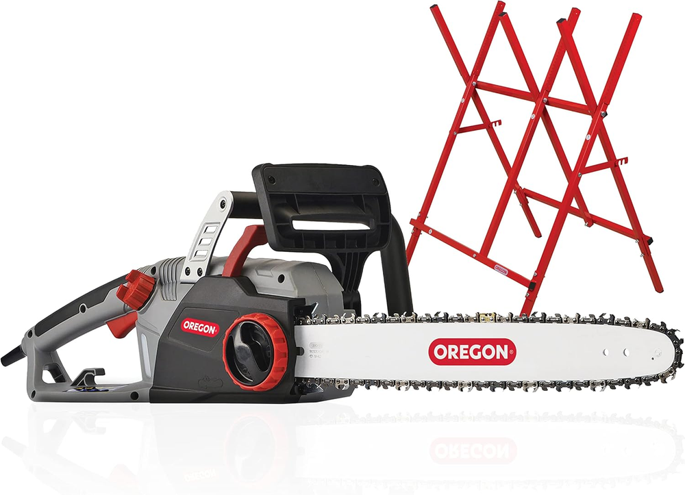 18-Inch 15A Self-Sharpening Corded Electric Chainsaw with Steel Log Saw