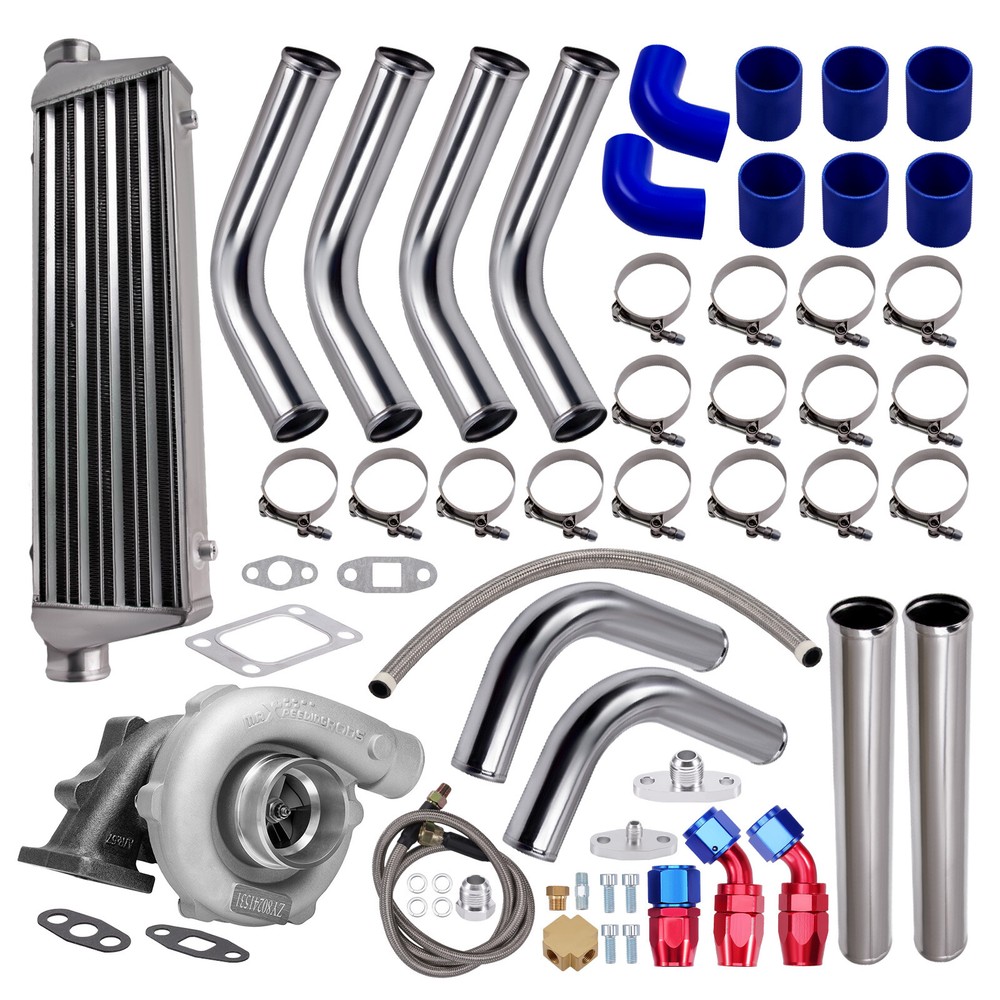 T3 T4 T04e .57 A/r Turbo Intercooler Piping Kit 5-bolt & Oil Feed Return Line