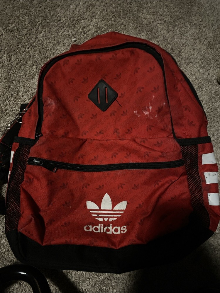NWT $50 Adidas Youth Originals Scarlet Red Black White Base Backpack One Size