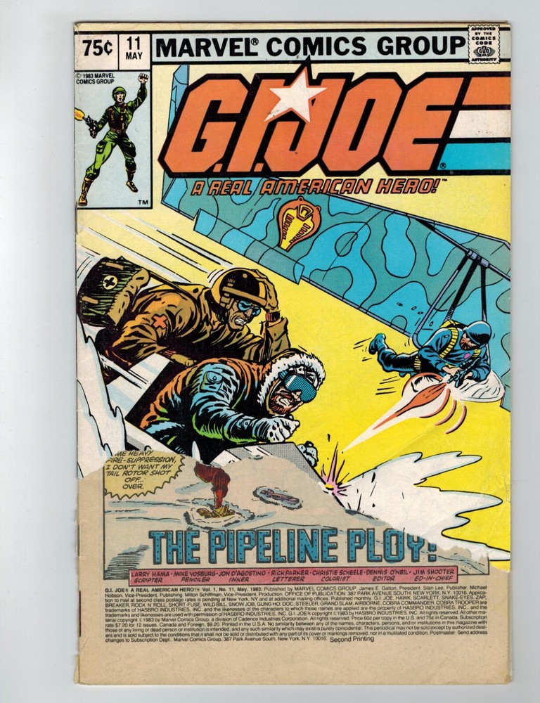 GI Joe A Real American Hero #11 Comic Book May 1983 Marvel Comics DAMAGE
