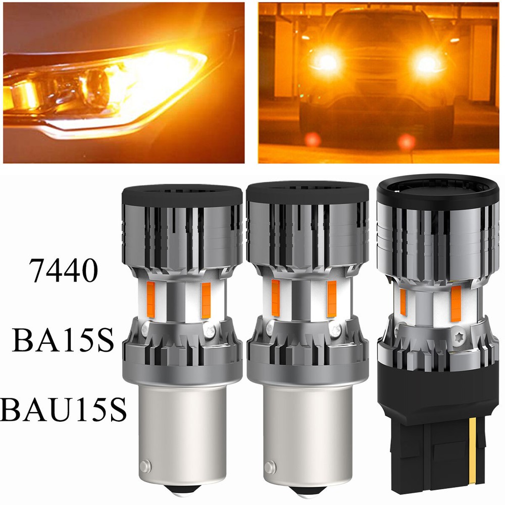 100% Canbus 2x LED Turn Signal Lights Rear 7440 7440A 7441 Amber No Hyper Flash