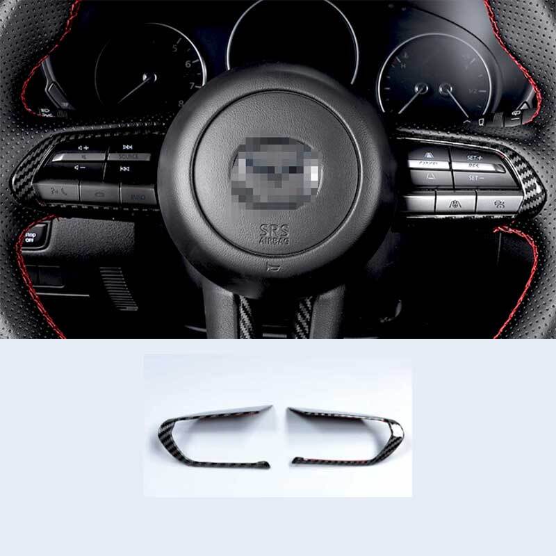 Carbon Fiber Steering Wheel Control Cover Trim 2PCS For Mazda CX-50 2023-2024