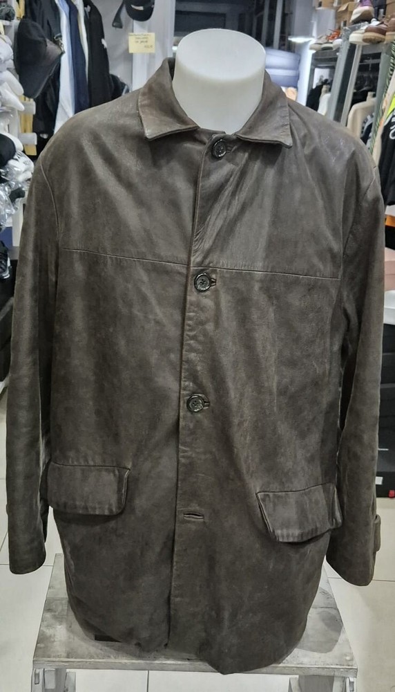 St. Gold Vintage Brown Leather Jacket for Men Size 52 LLR128