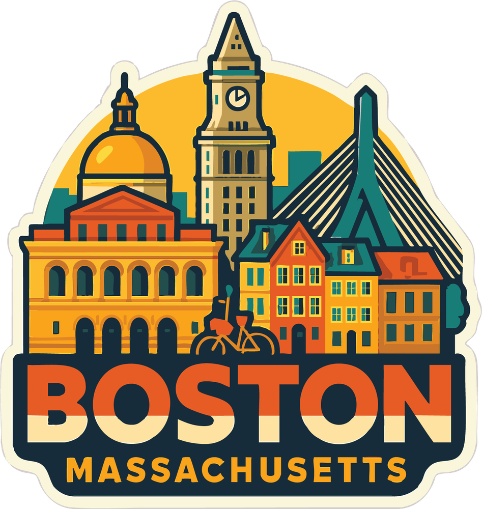 Boston Sticker Decal Vinyl Die-Cut City Skyline Landmark Design