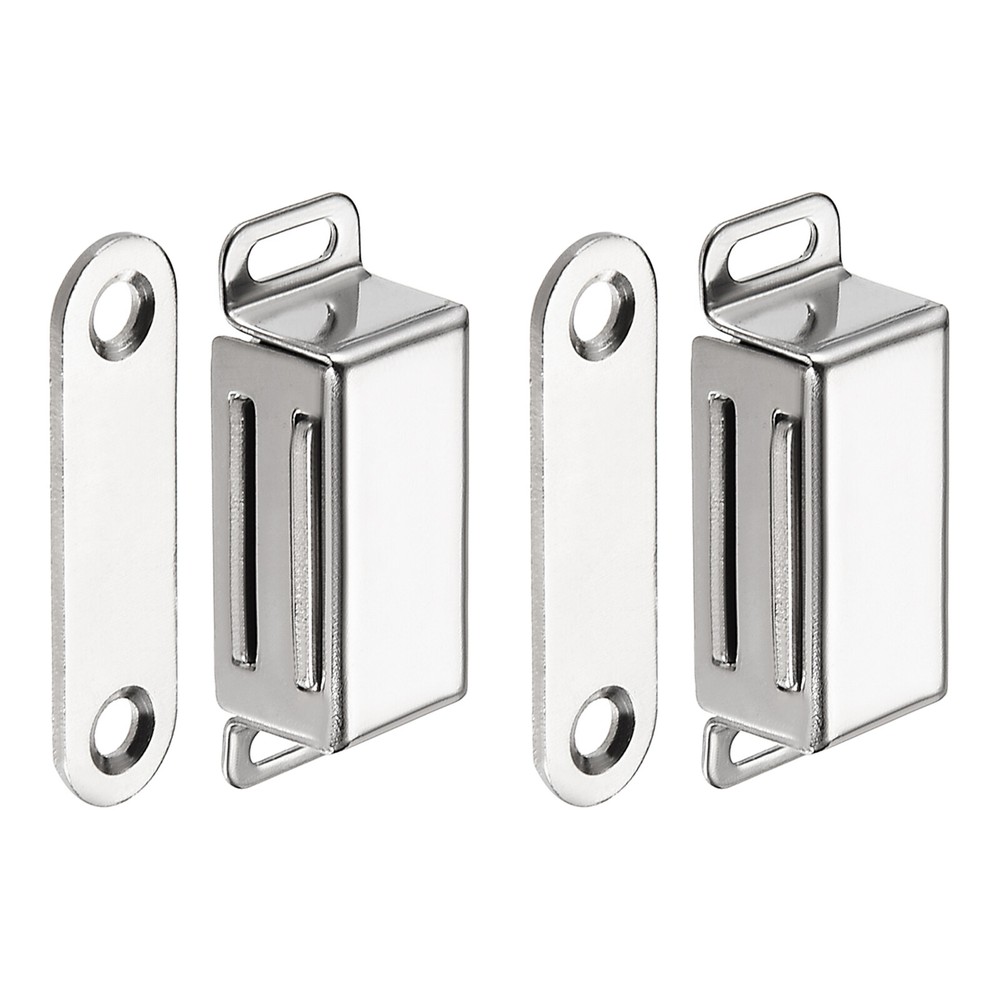 46x16mm Cabinet Magnets Latch - 2 Pack - Stainless Steel Door Catch - Silver