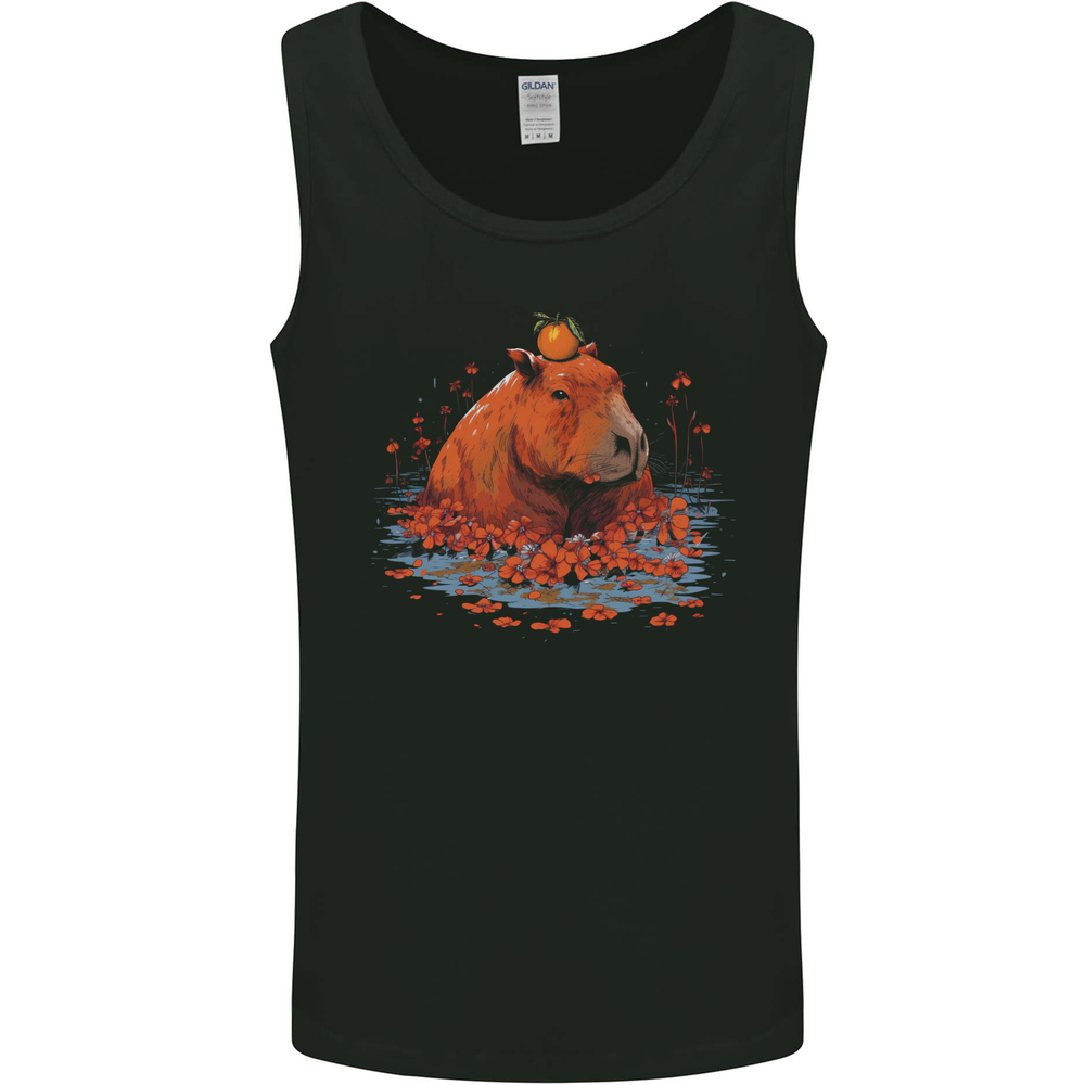 Orange Capybara Mens Vest Tank Top