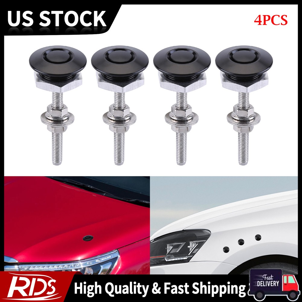 Universal Quick Release Latch Bumper Hood License Plate Lock Clip Kit 4PCS