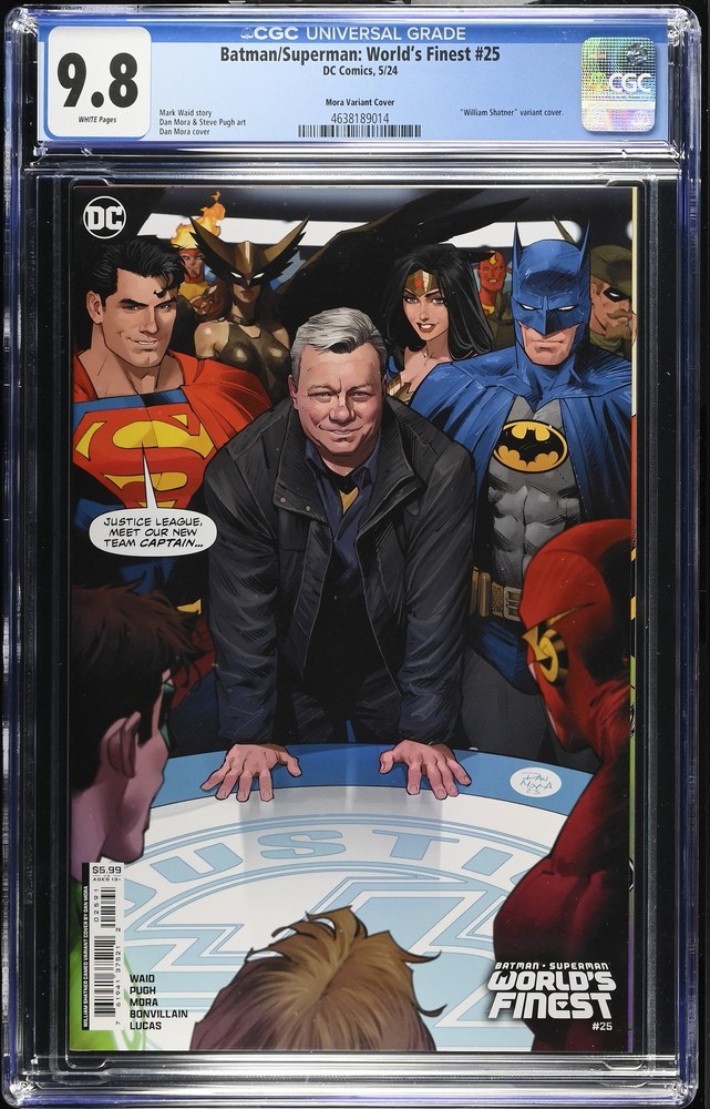 Batman/Superman: World's Finest 25 CGC 9.8 Mora Variant Cover William Shatner