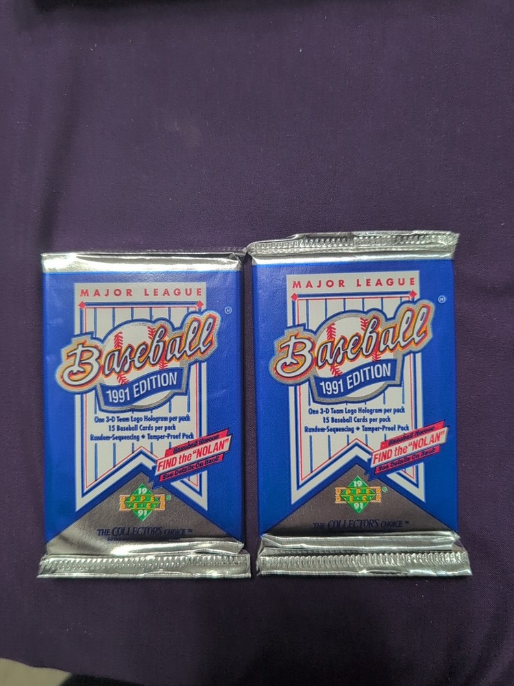 1991 UPPER DECK 2 WAX PACKS SEALED Michael Jordan SP1 Nolan Ryan Griffey JR
