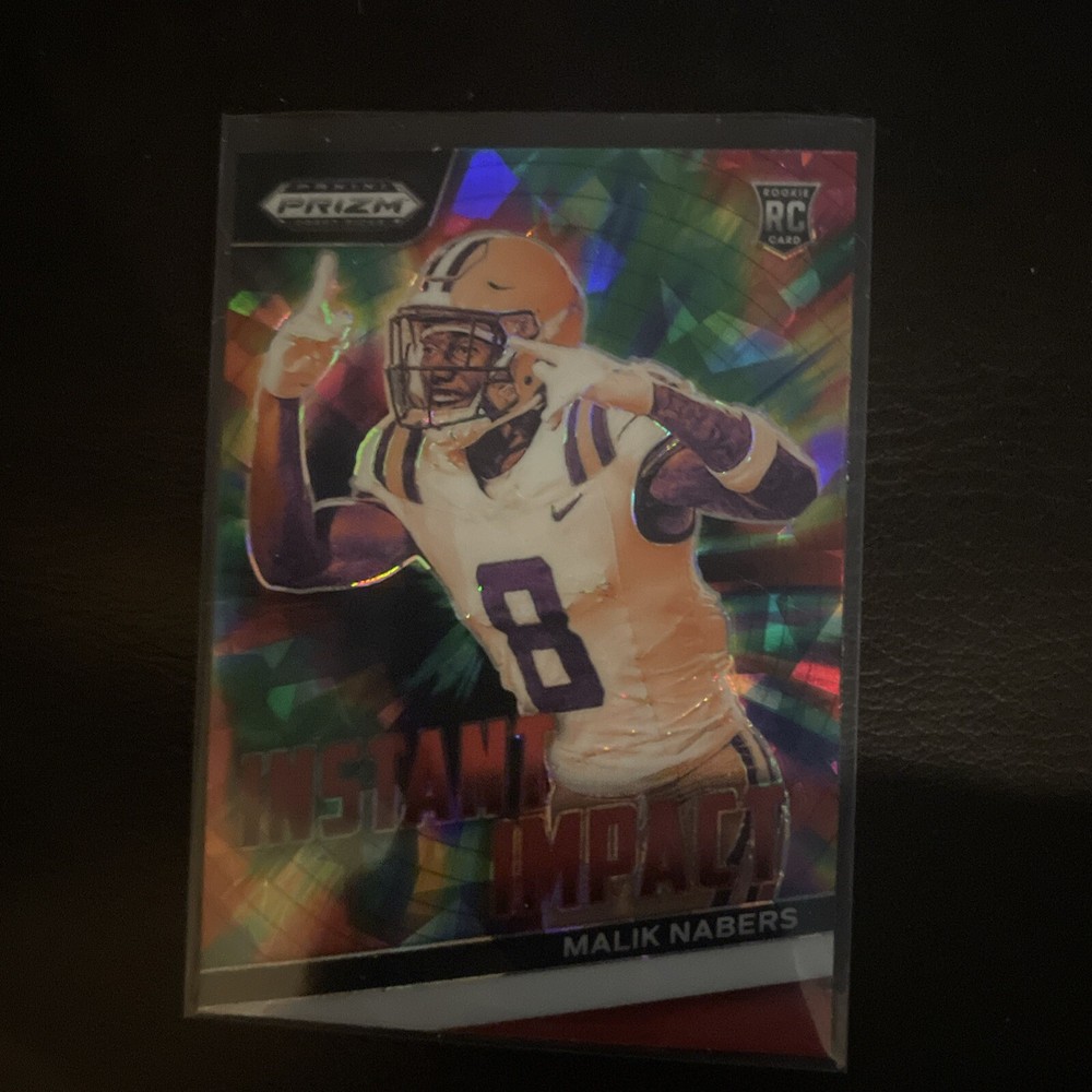 2024 Prizm Draft Picks Malik Nabers Instant Impact Red Cracked Ice Rookie Card II-MN
