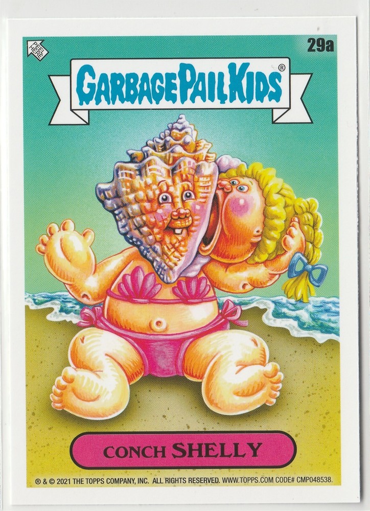 Vintage 2021 Garbage Pail Kids GPK Conch Shelly #29a Go On Vacation Card