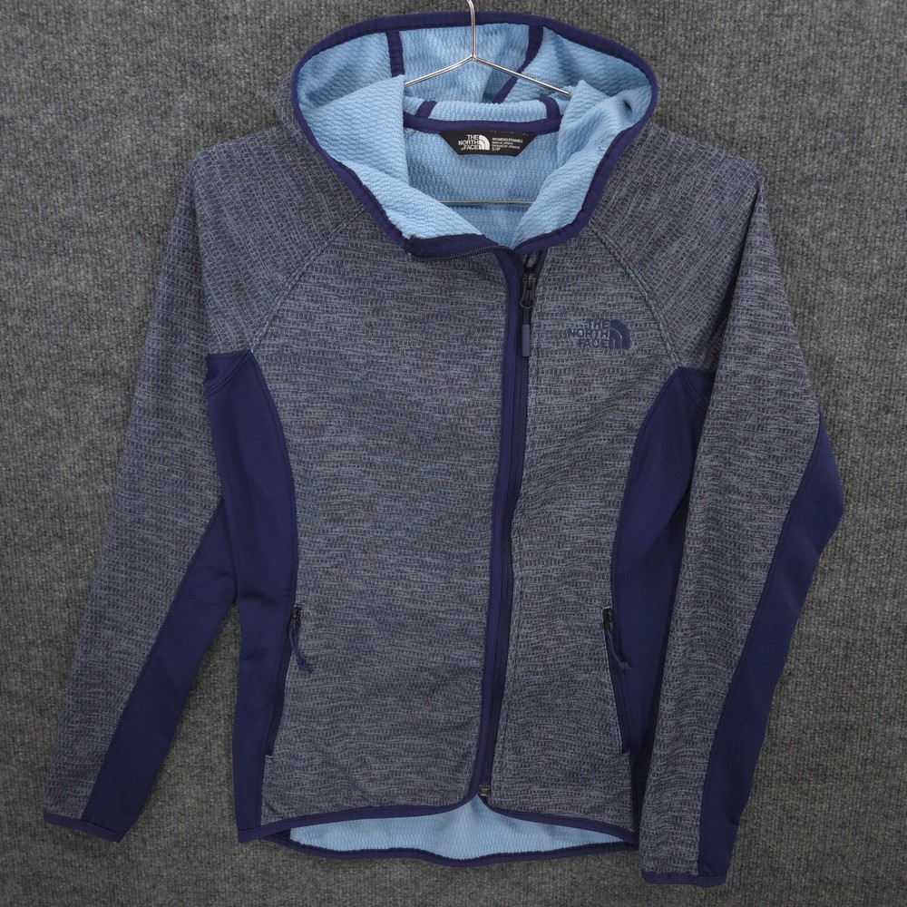 The North Face Womens Arcata Blue Fleece Hoodie Full Zip Jacket