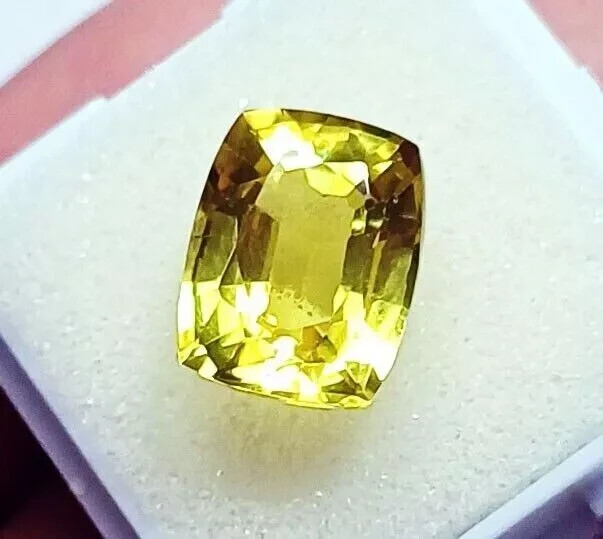 9.89 Ct Cushion Cut Yellow Sapphire Loose Gemstone EGL Certified Natural