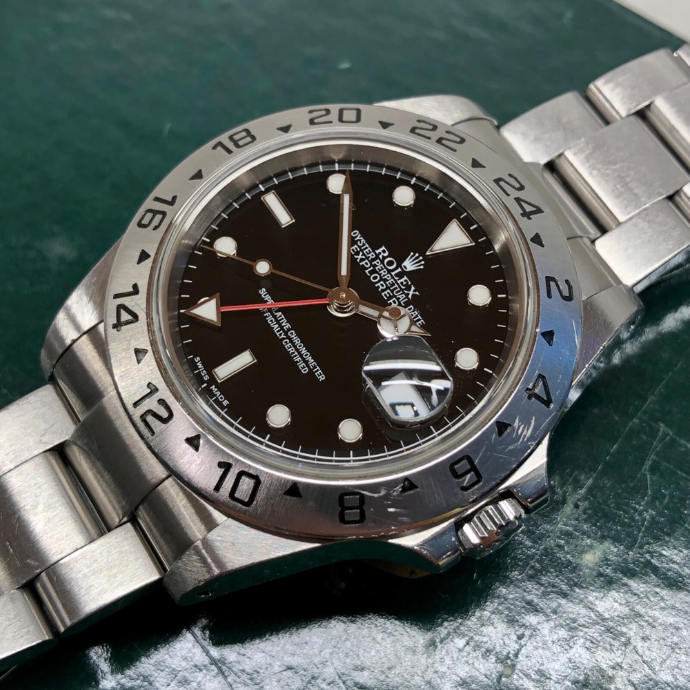 Rolex Explorer II 16570 Black Dial Automatic Unpolished SEL Oyster Watch