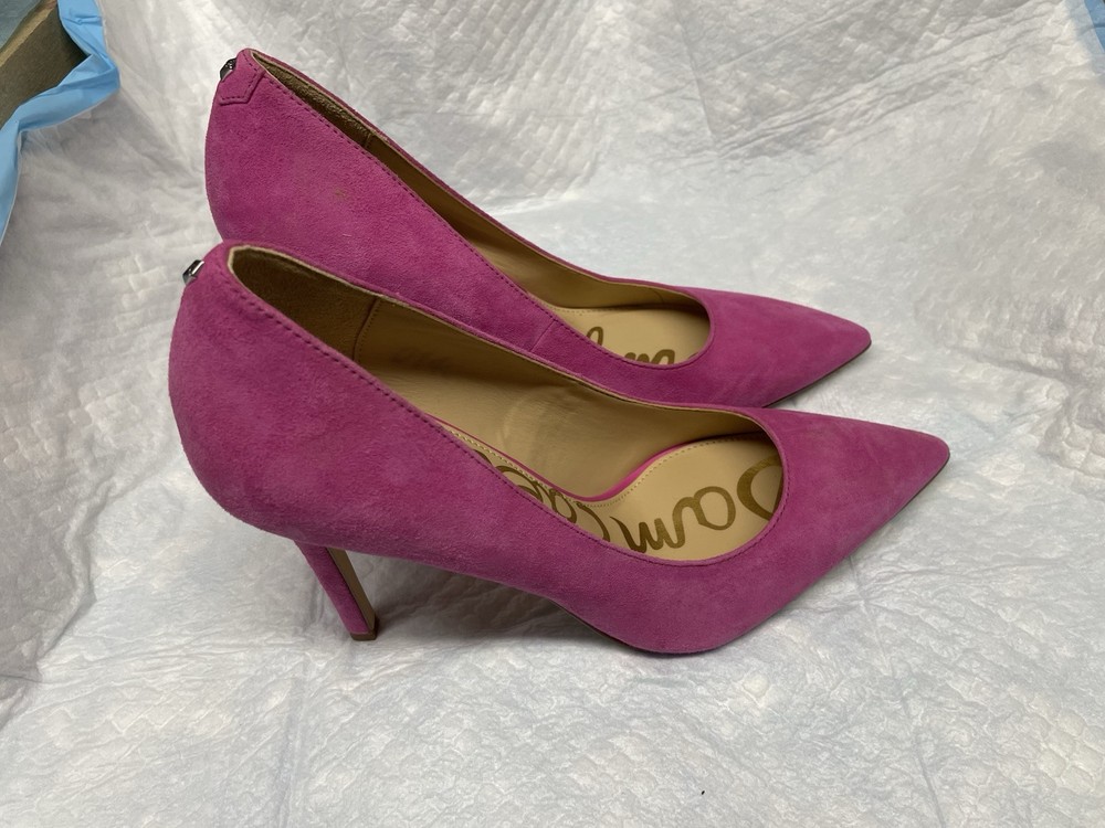 Sam Edelman Womens HAZEL  Pink Suede Pointed Toe Slip On Heels  US 7 EU 37 UK 5