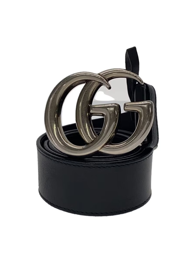 GUCCI Mens Black Solid Leather Belt 397660