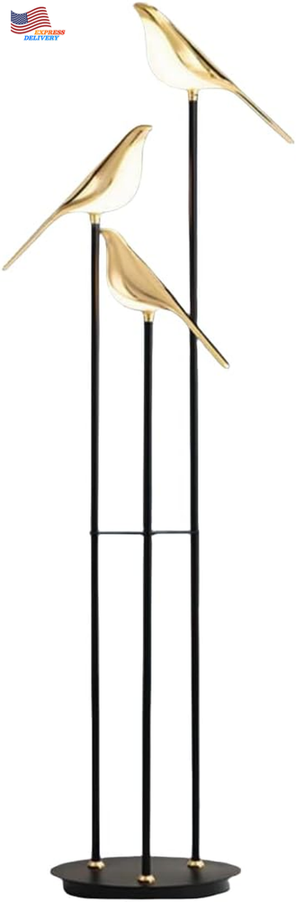 Modern Black Gold Bird Standing Floor Lamp - Creative Design
