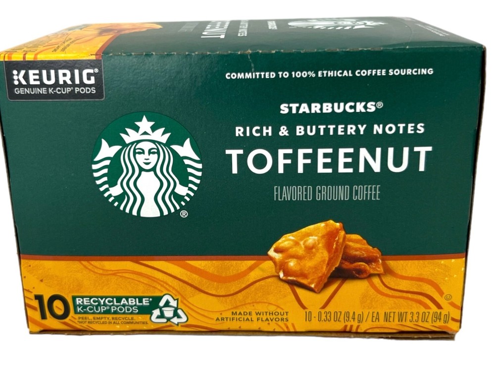 Starbucks Toffee Nut Flavored Coffee K-Cups for Keurig 3.3 oz
