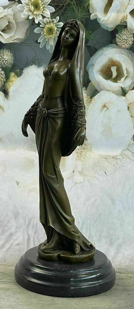 ISLAMIC ARABIC PERSIAN TURKISH BRASS / BRONZE HAND MADE FIGURAL SIGNED SCULPTURE