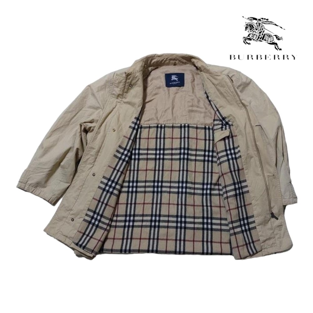 BURBERRY London Nova Check Jacket Full Zip Coat Beige Color Size XL