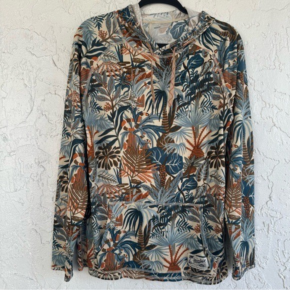 GITMAN BROS Pullover Hoodie Sweatshirt Men Medium Leaf Print