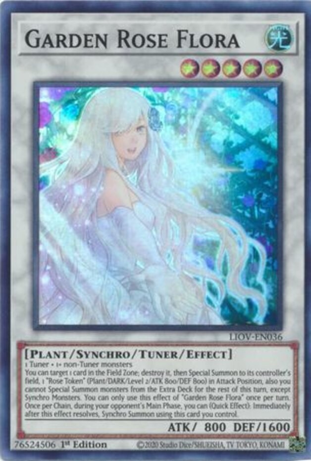 Garden Rose Flora LIOV-EN036 Super Rare 1st Edition NM Lightning Overdrive