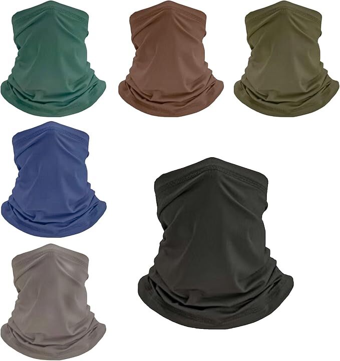 6 Pack UV Protection Neck Gaiter Face Mask Bandana Balaclava Magic Scarf