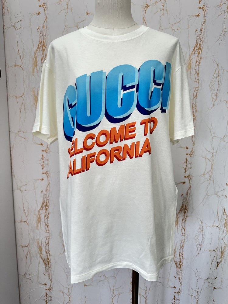 GUCCI MT1 California Print Ivory T-Shirt XXS