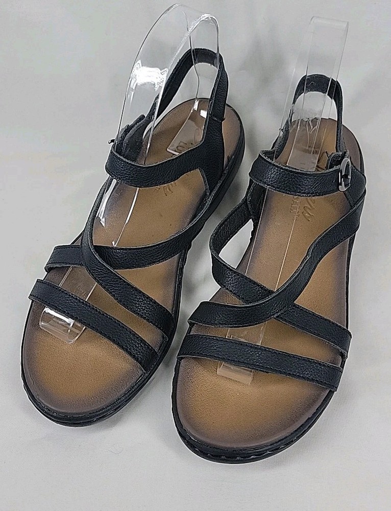 Skechers Luxe Foam Strappy Comfort Summer Sandals Size 7 Black