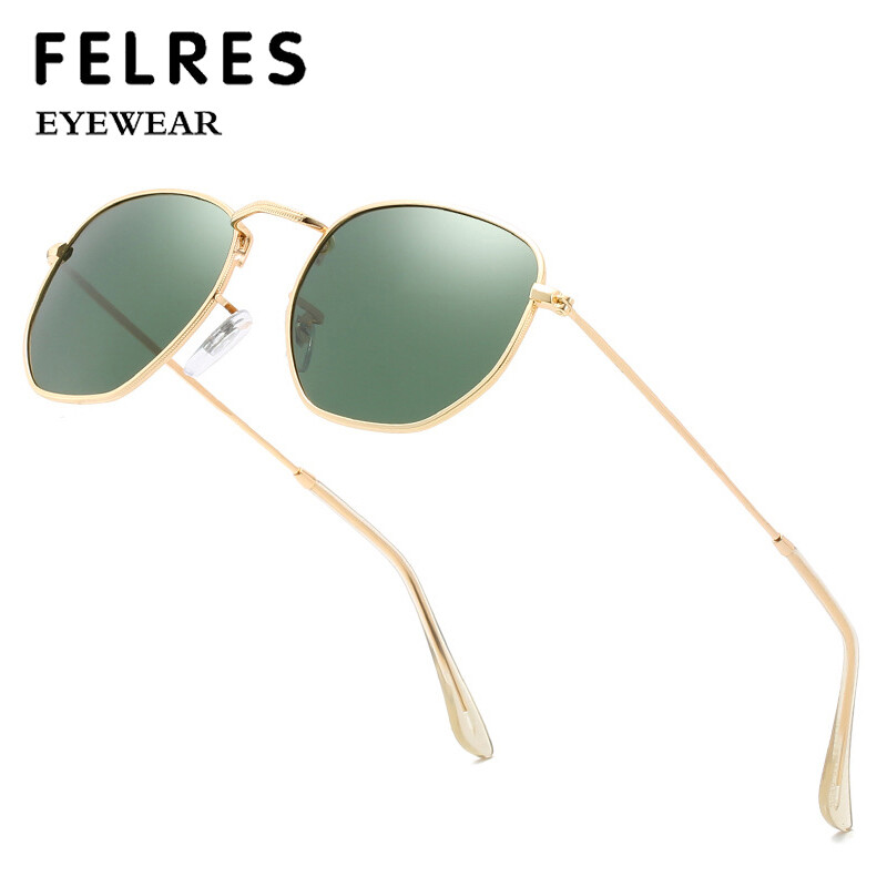 Polygon Metal Polarized Sunglasses Men Women Outdoor Driving Glasses UV400 New