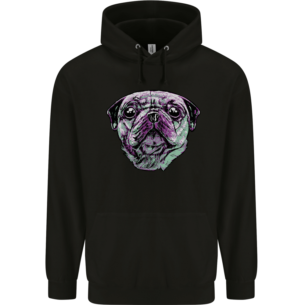 A Pug Face Dog Mens 80% Cotton Hoodie