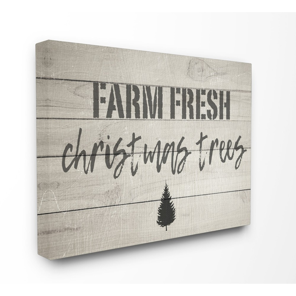 Stupell Farm Fresh Christmas Trees Vintage Sign Stretched