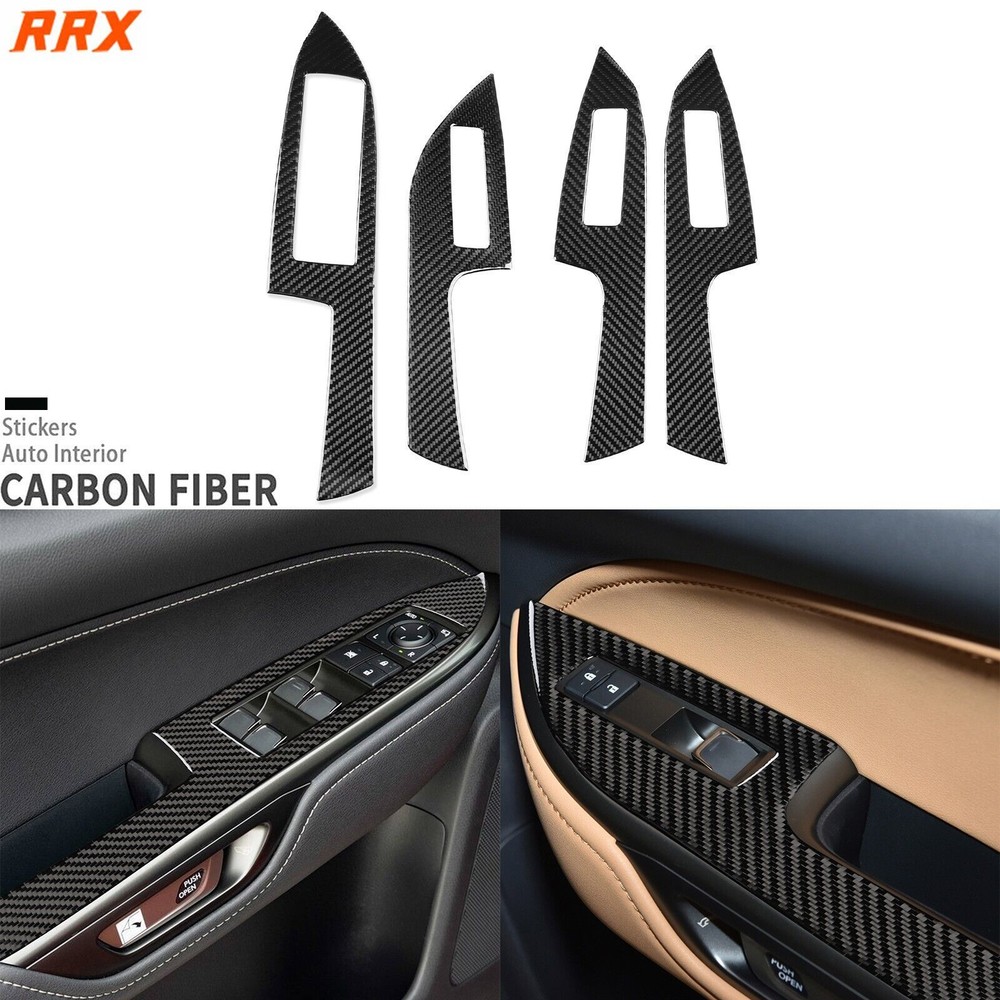 Real Carbon Fiber Window Lift Switch Panel Cover For Lexus NX 250 350 450h 22-25