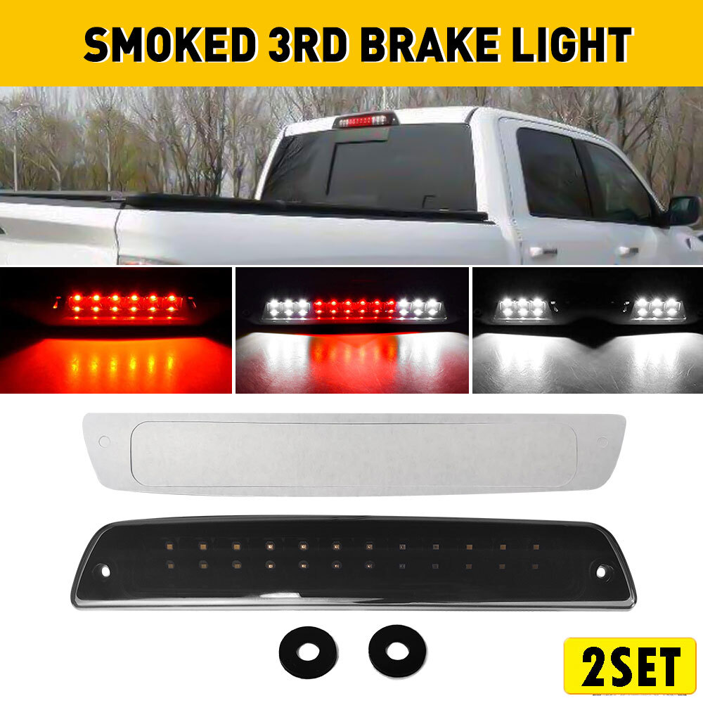 2X LED 3rd Brake Light for 1994-01 Dodge Ram 1500 2500 3500 Smoked Black Third L