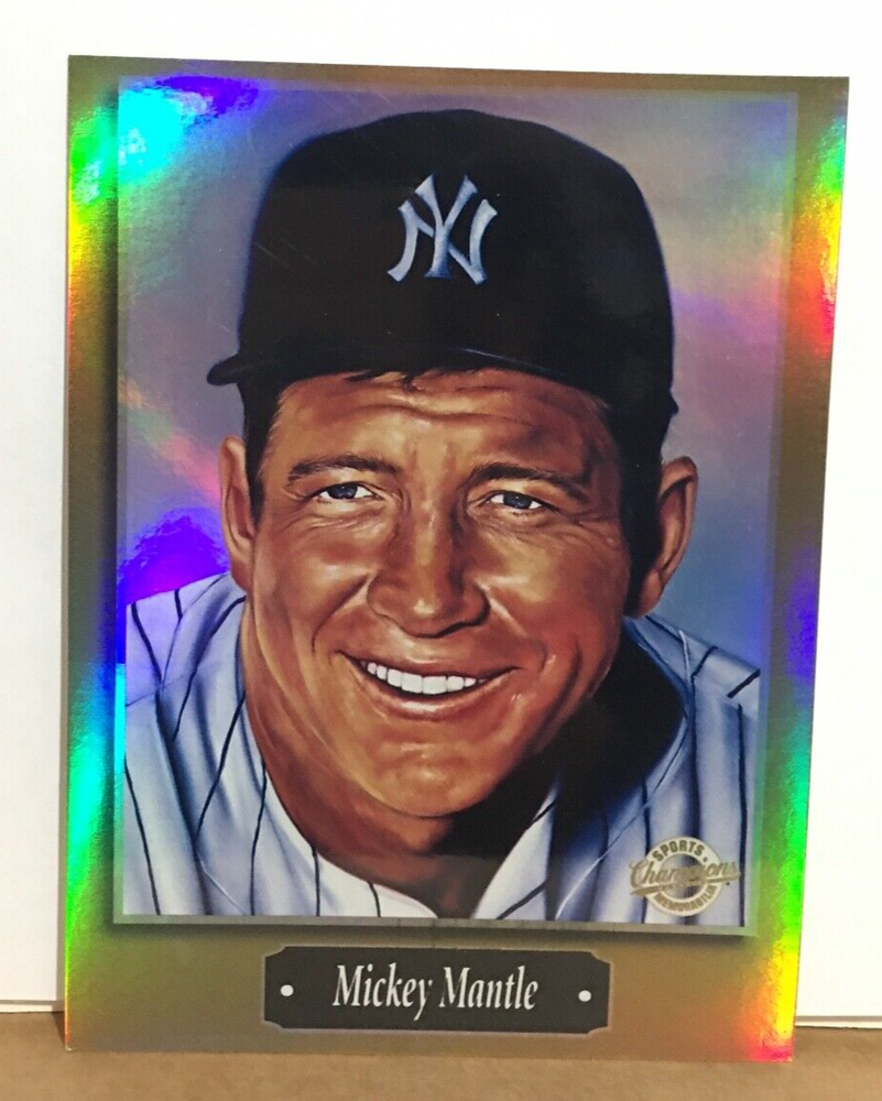 Mickey Mantle Sports Champions Memorabilia Refractor 6”x8” Blank Back Promo SP