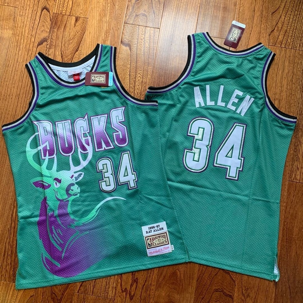 Milwaukee Bucks Ray Allen green regular season retro jersey