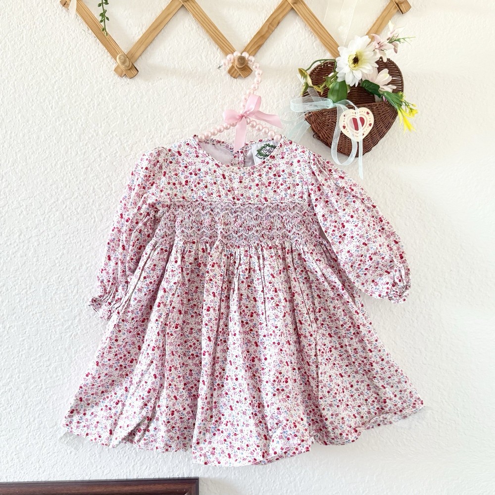 Cecil & Lou Smocked Floral Dress Size 24 Months Baby Girl  Long Sleeve