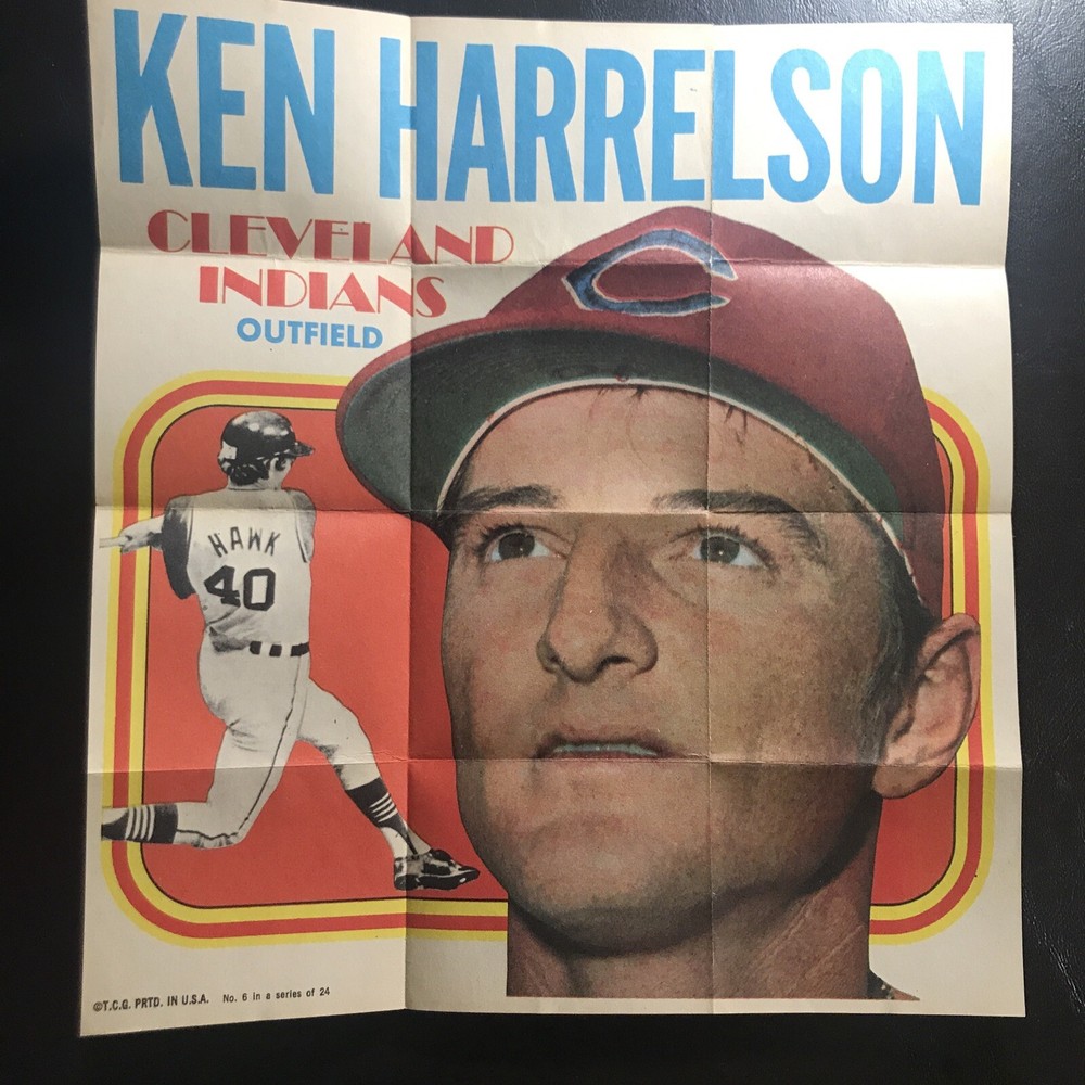 1970 Topps Posters Set Break #6 Ken Harrelson INDIANS HIGHER GRADE