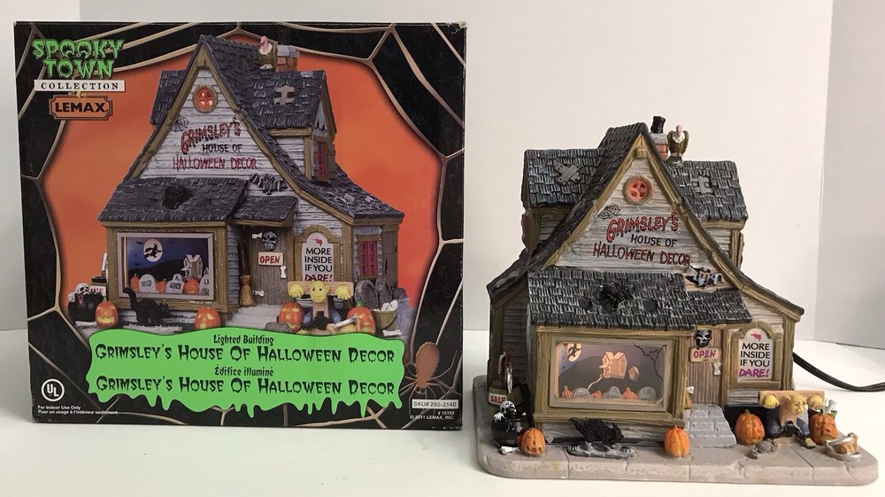 Lemax Spooky Town 2011 Retired Grimsleys Halloween House Decor 15193 Rare Collectible