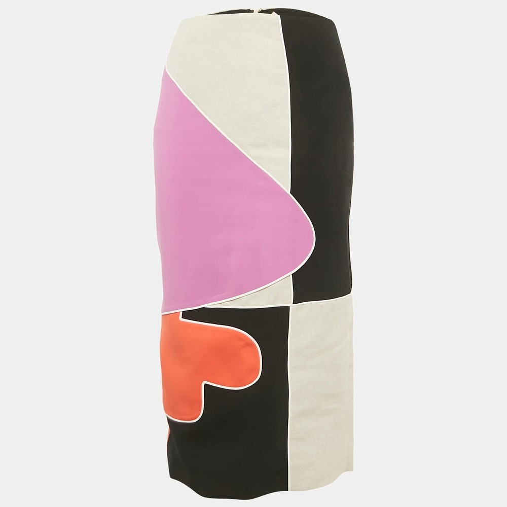 Roksanda Multicolor Colorblock Crepe Pencil Skirt S