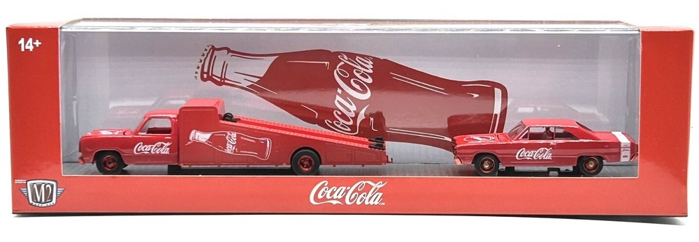 M2 MACHINES AUTO HAULERS CHASE 74 DODGE TRUCK & 69 DODGE DART SWINGER COCA-COLA